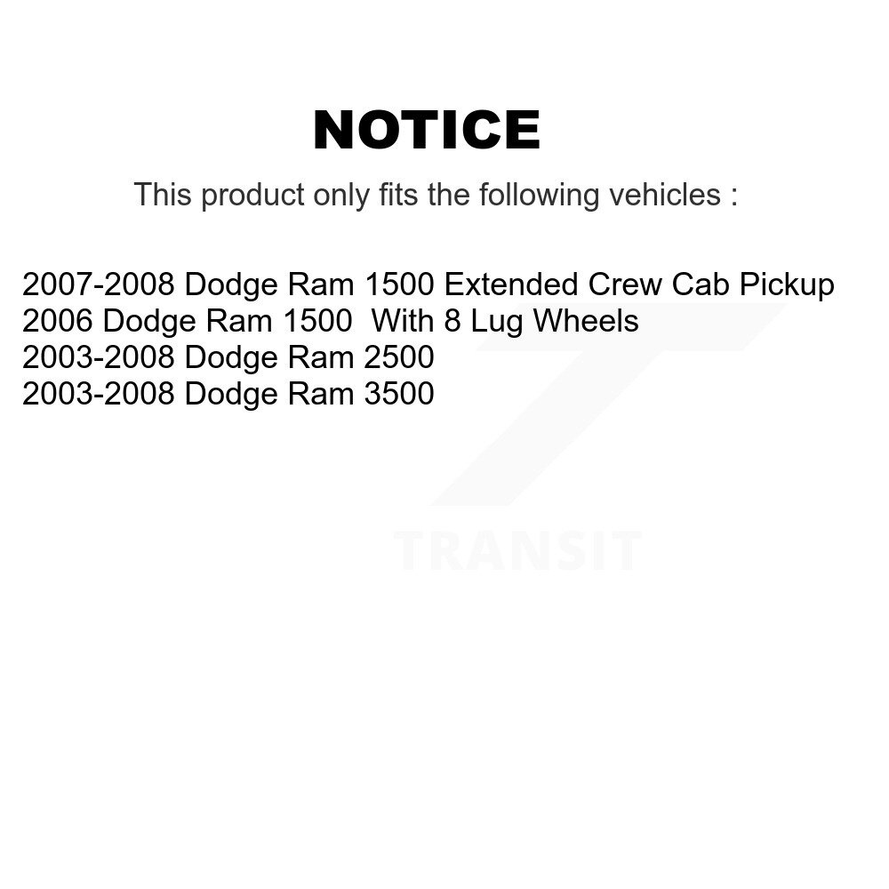 Front Rear Semi-Metallic Disc Brake Pads Kit For Dodge Ram 1500 3500 2500 KNF-100995 - Image 2