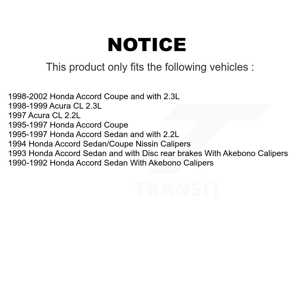 Front Rear Ceramic Disc Brake Pads Kit For Honda Accord Acura CL KNF-101009 - Image 2