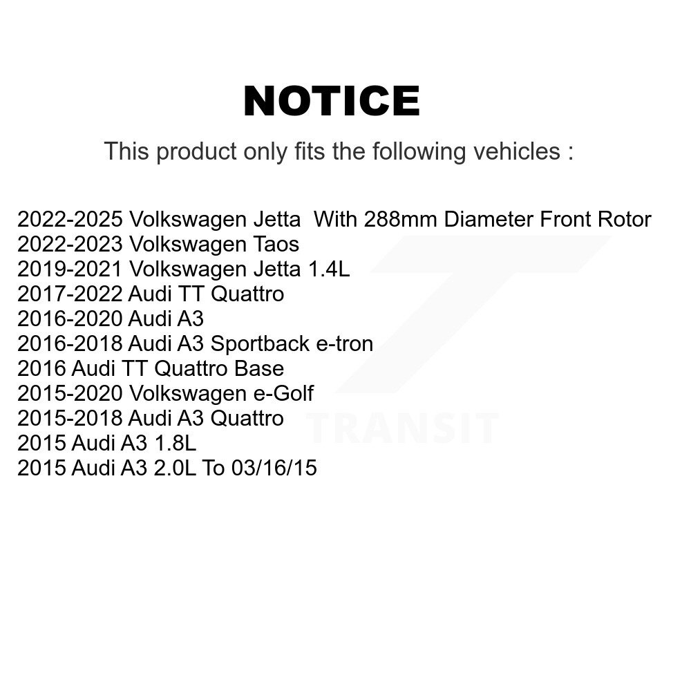 Front Rear Ceramic Disc Brake Pads Kit For Volkswagen Jetta Taos Audi A3 Quattro e-Golf KNF-101066 - Image 2