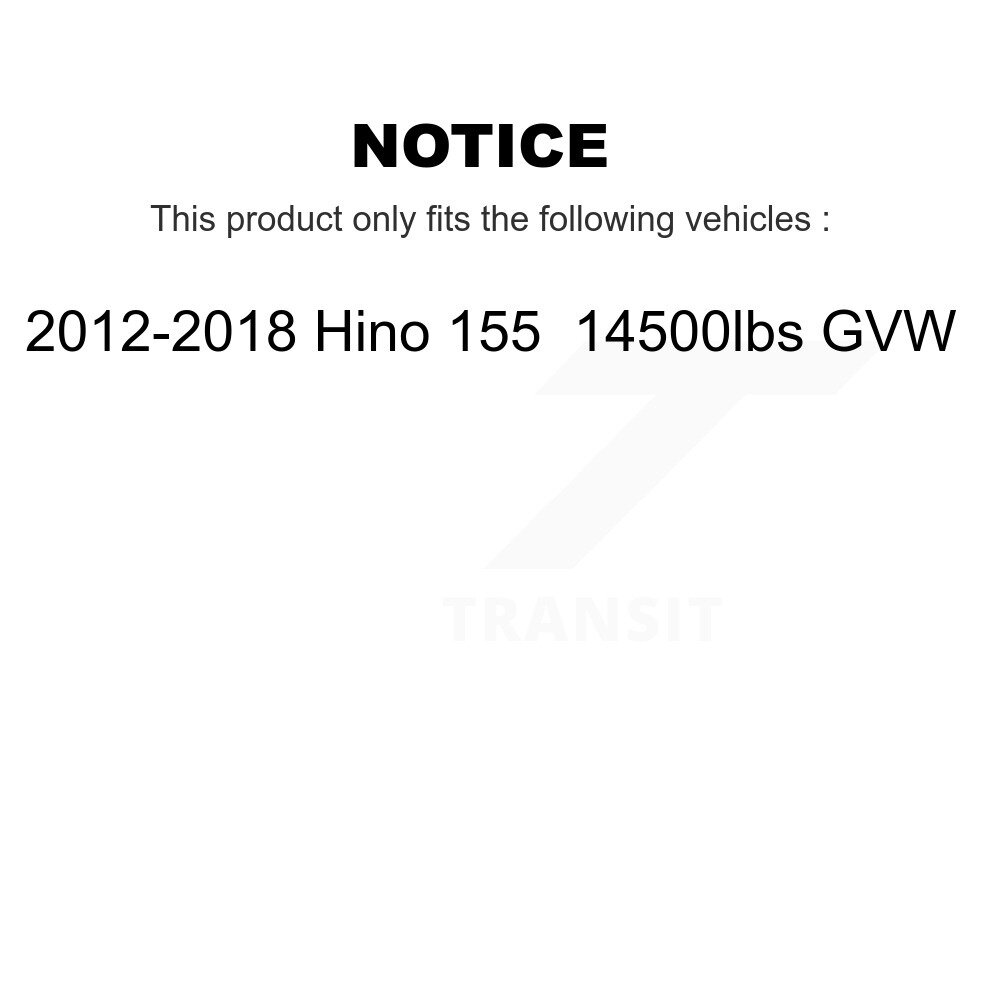 Front Rear Semi-Metallic Disc Brake Pads Kit For 2012-2018 Hino 155 14500lbs GVW KNF-101090 - Image 2
