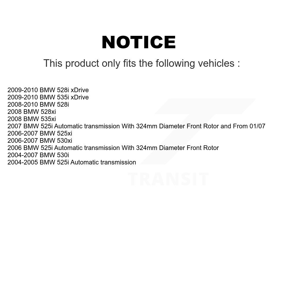 Front Rear Semi-Metallic Disc Brake Pads Kit For BMW 530i 530xi 528i xDrive 525i 535i KNF-101105 - Image 2