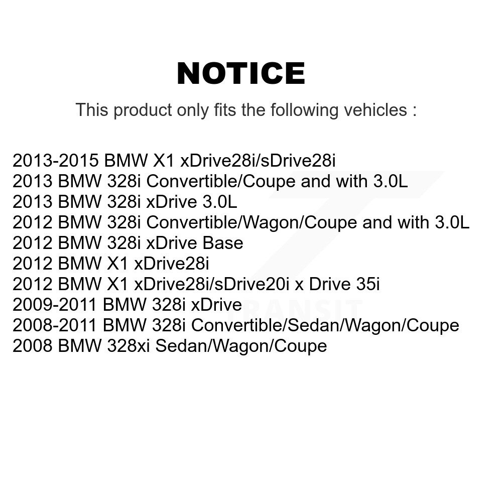 Front Rear Semi-Metallic Disc Brake Pads Kit For BMW 328i xDrive X1 328xi KNF-101109 - Image 2