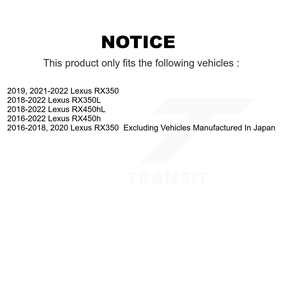 Front Rear Ceramic Disc Brake Pads Kit For Lexus RX350 RX450h RX350L RX450hL KNF-101121 - Image 2