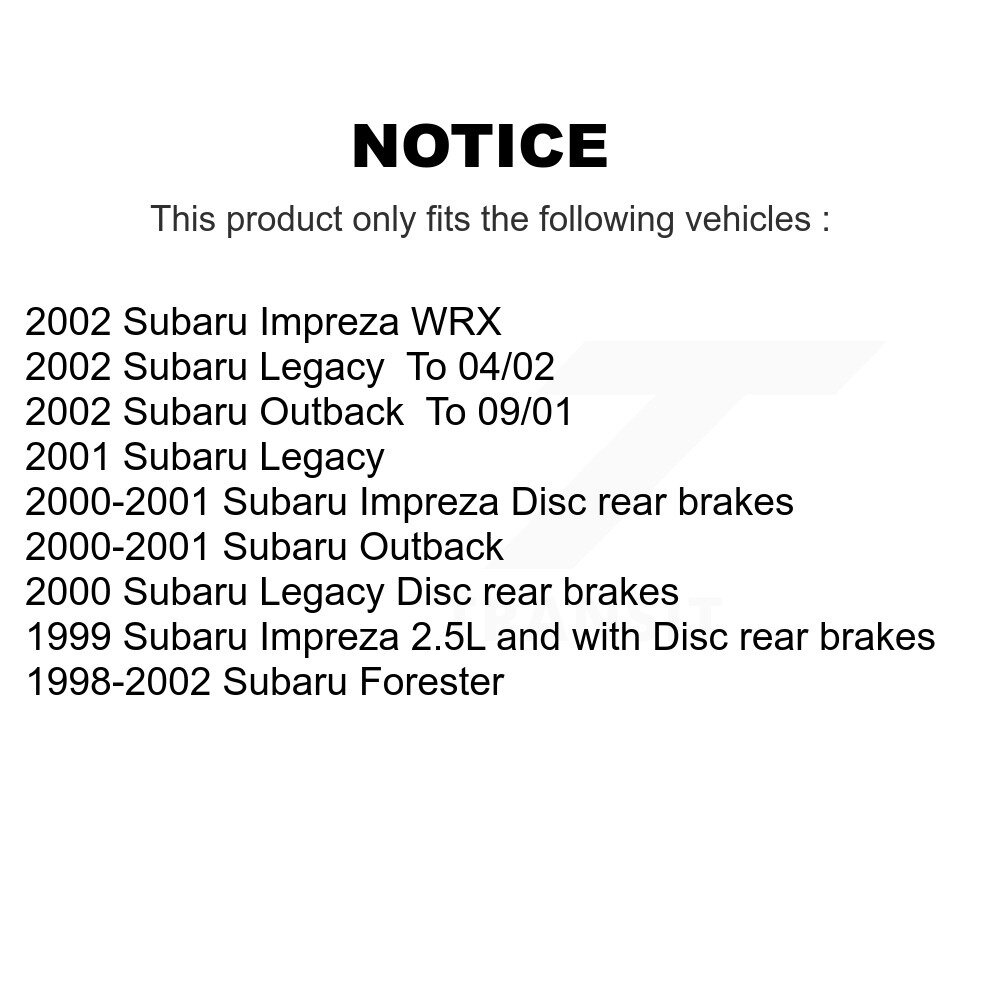 Front Ceramic Rear Semi-Metallic Disc Brake Pads Kit For Subaru Impreza Forester Outback KNF-101245 - Image 2