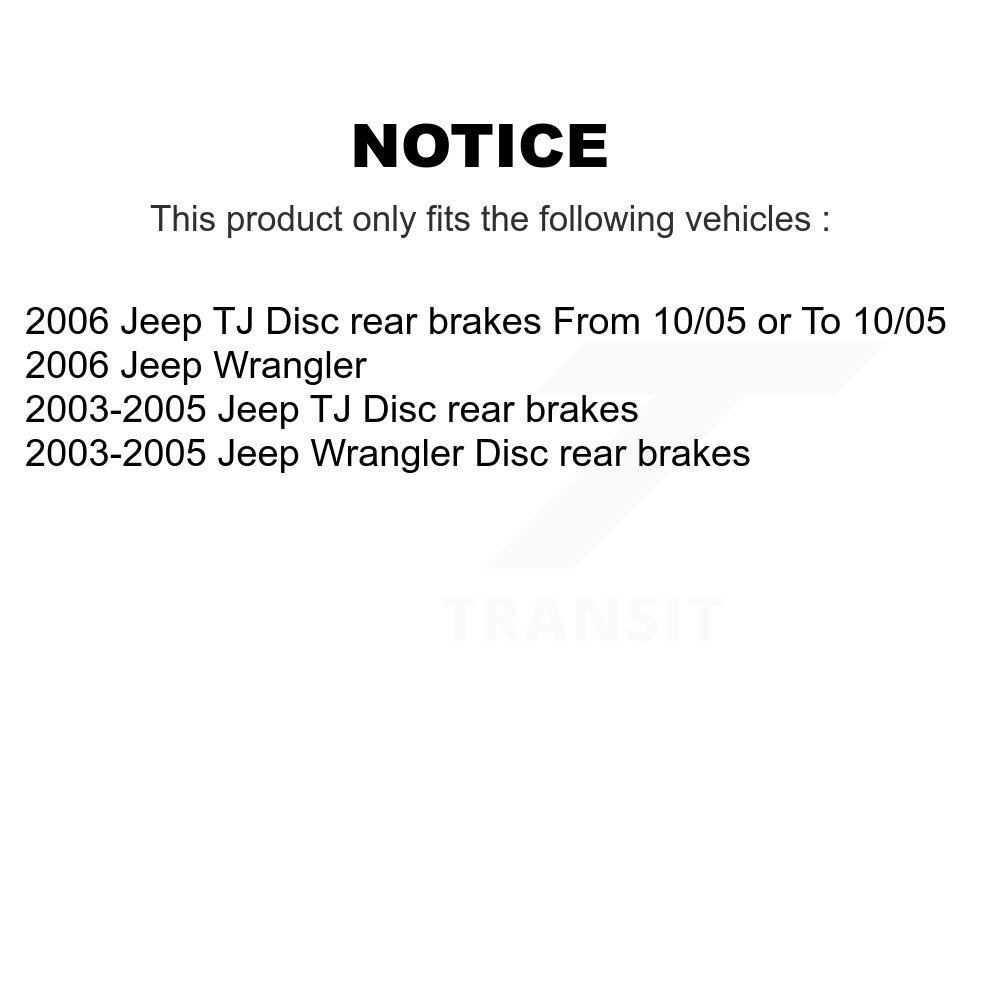 Front Rear Semi-Metallic Disc Brake Pads Kit For Jeep Wrangler TJ KNF-101247 - Image 2