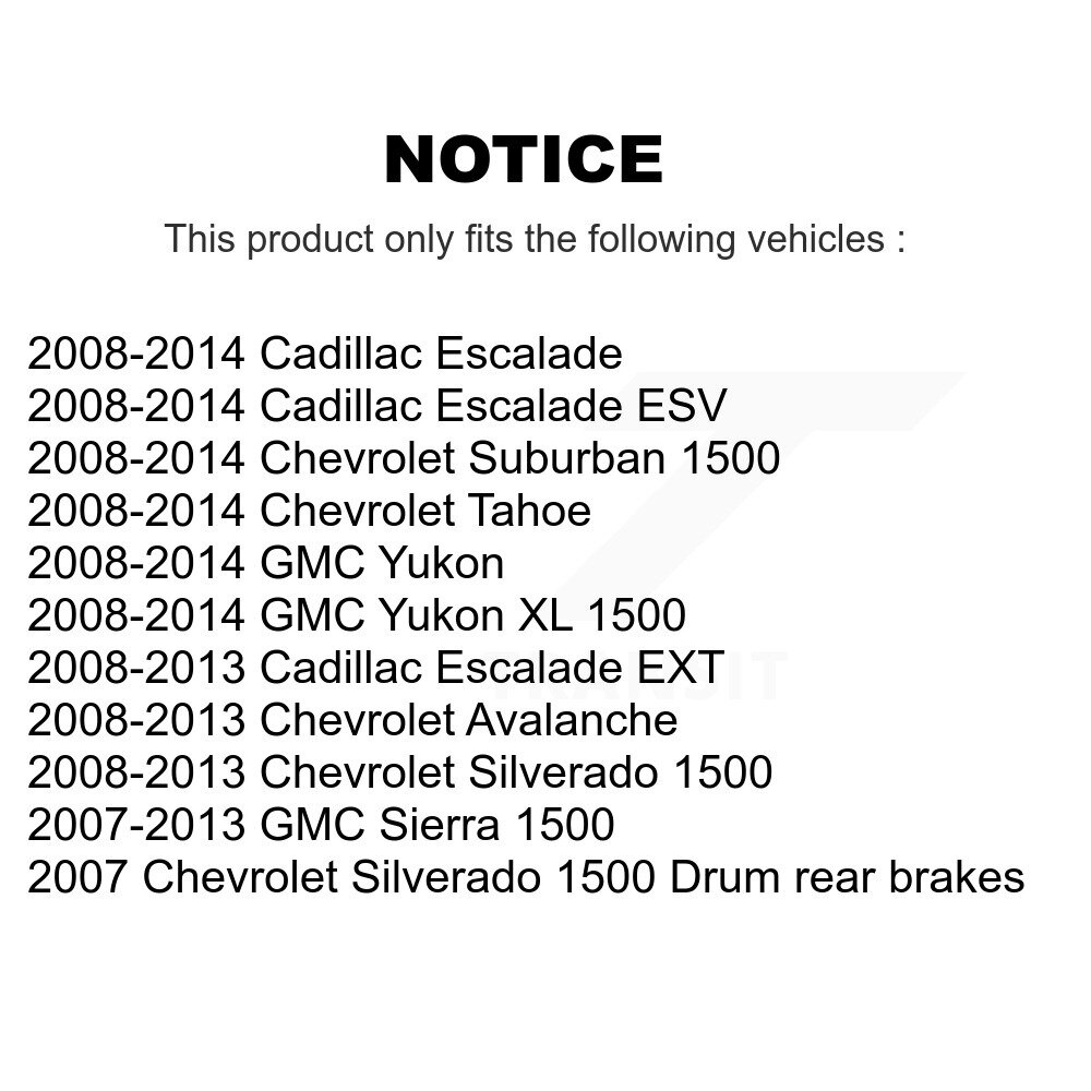 Front Ceramic Rear Semi-Metallic Disc Brake Pads Kit For Chevrolet GMC Sierra 1500 Tahoe KNF-101251 - Image 2