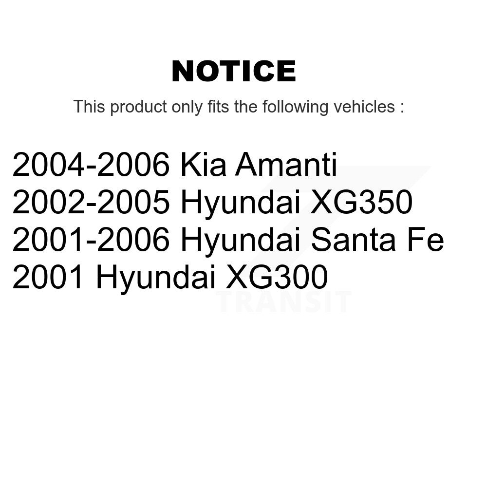 Front Rear Ceramic Disc Brake Pads Kit For Hyundai Santa Fe Kia Amanti XG350 XG300 KNF-101288 - Image 2