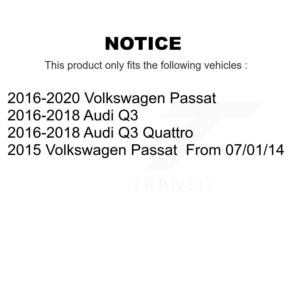 Front Semi-Metallic Rear Ceramic Disc Brake Pads Kit For Volkswagen Passat Audi Q3 KNF-101338 - Image 2