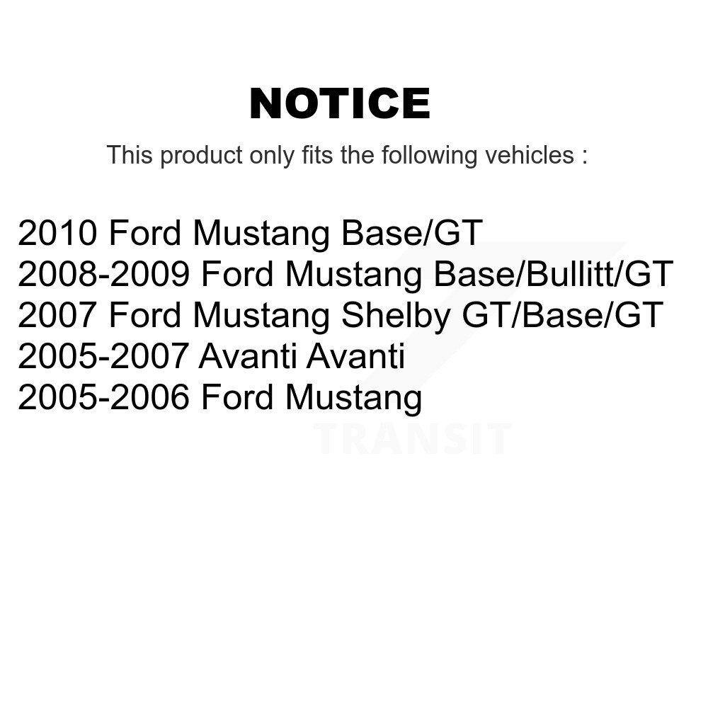 Front Rear Ceramic Disc Brake Pads Kit For Ford Mustang Avanti KNF-101356 - Image 2