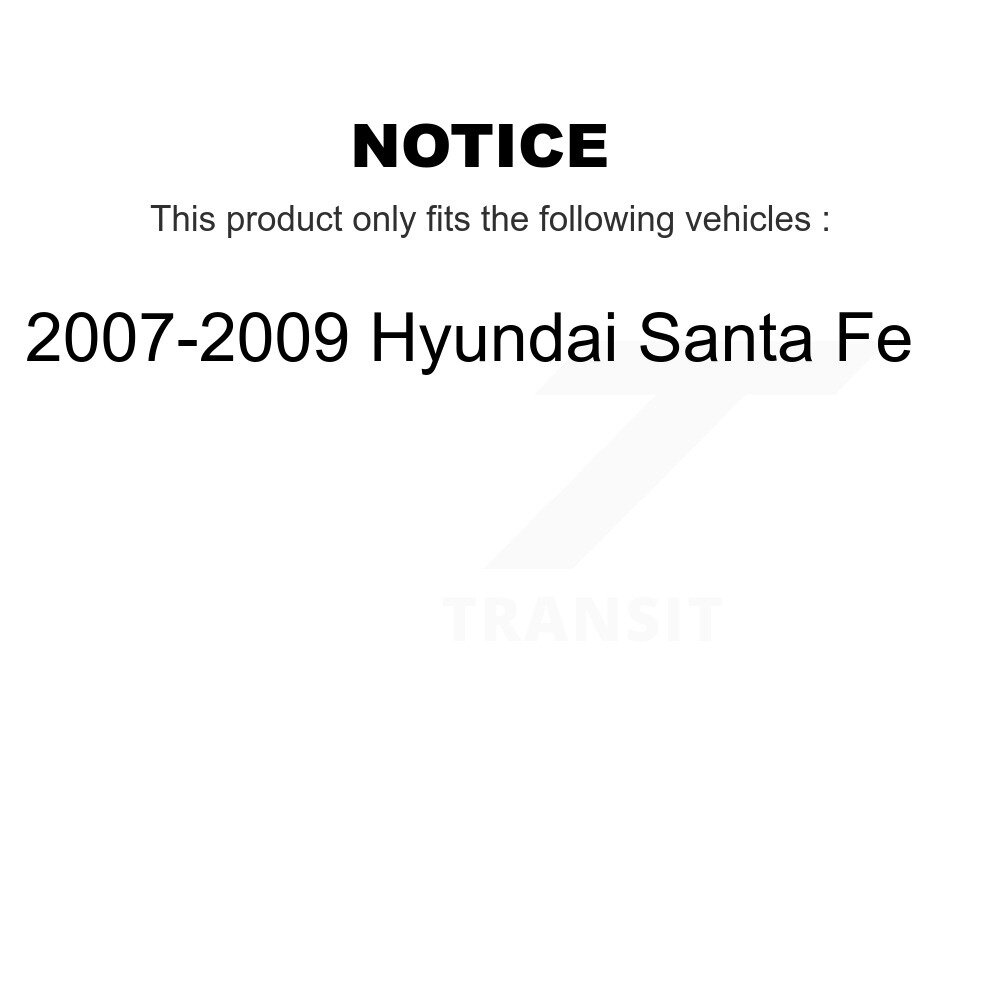 Front Rear Ceramic Disc Brake Pads Kit For 2007-2009 Hyundai Santa Fe KNF-101397 - Image 2