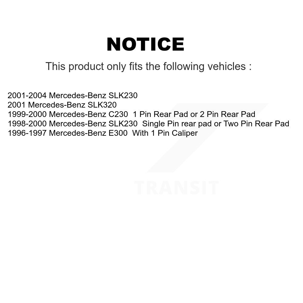 Front Rear Semi-Metallic Disc Brake Pads Kit For Mercedes-Benz SLK230 C230 SLK320 KNF-101400 - Image 2