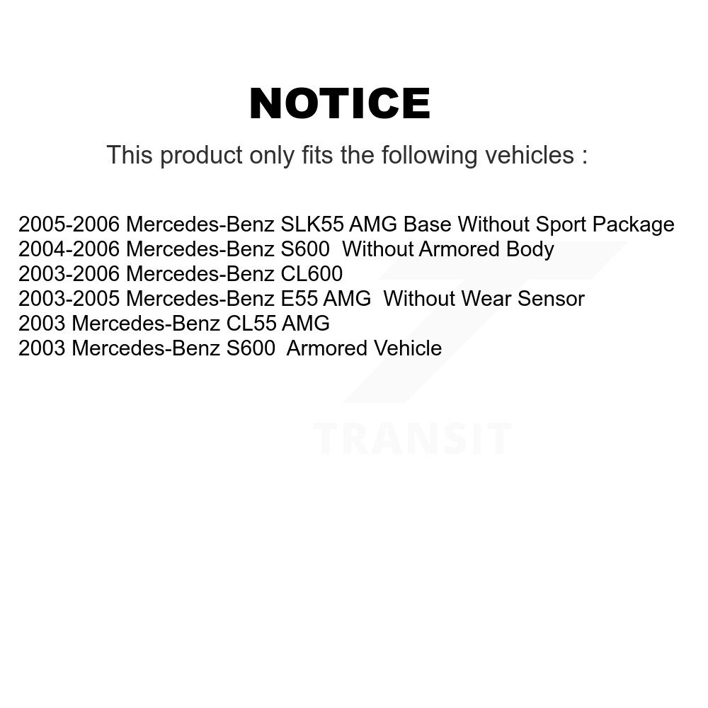 Front Rear Semi-Metallic Disc Brake Pads Kit For Mercedes-Benz SLK55 AMG E55 CLK55 CL600 KNF-101406 - Image 2
