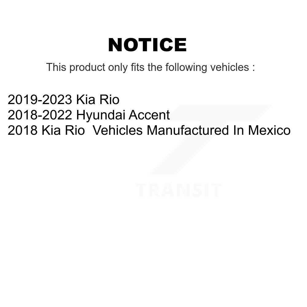 Front Rear Ceramic Disc Brake Pads Kit For Kia Rio Hyundai Accent KNF-101457 - Image 2