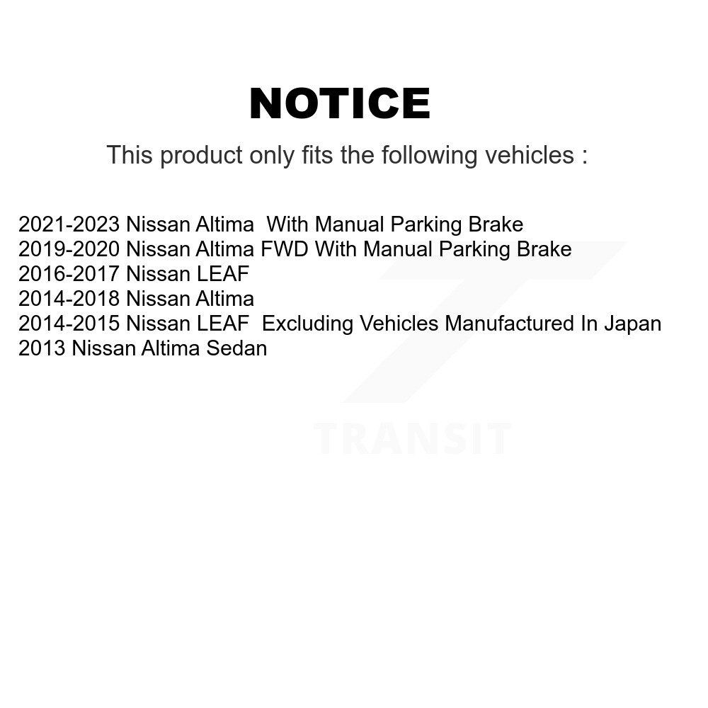 Front Rear Ceramic Disc Brake Pads Kit For Nissan Altima LEAF KNF-101525 - Image 2