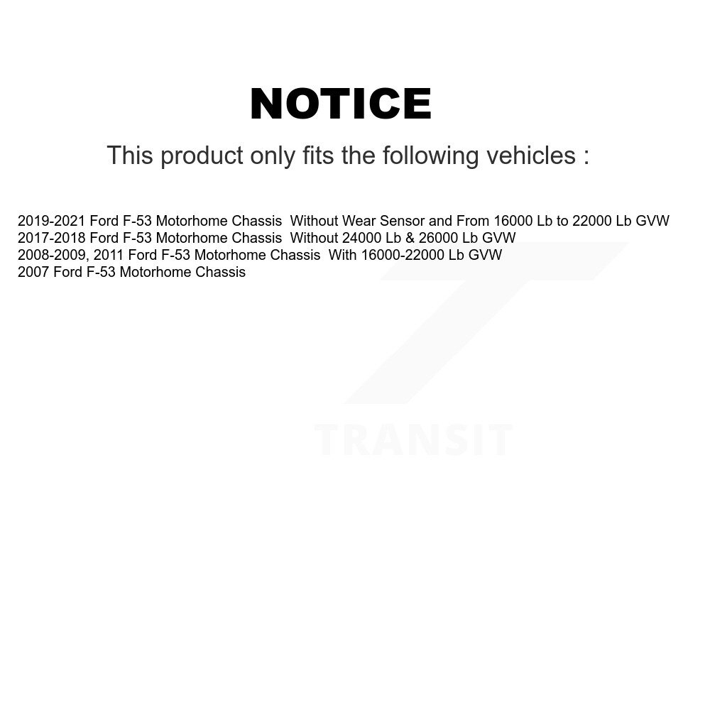Front Rear Semi-Metallic Disc Brake Pads Kit For Ford F-53 Motorhome Chassis KNF-101570 - Image 2