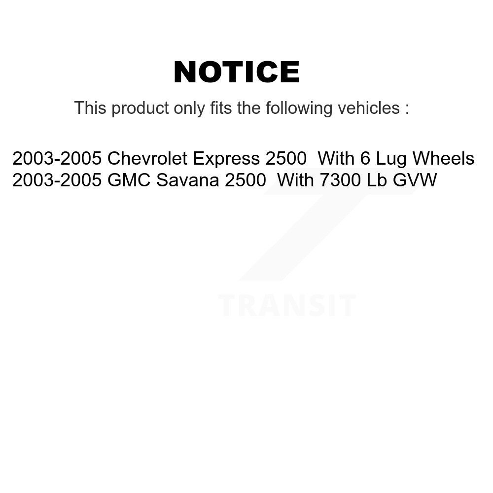 Front Rear Semi-Metallic Disc Brake Pads Kit For GMC Savana 2500 Chevrolet Express KNF-101629 - Image 2