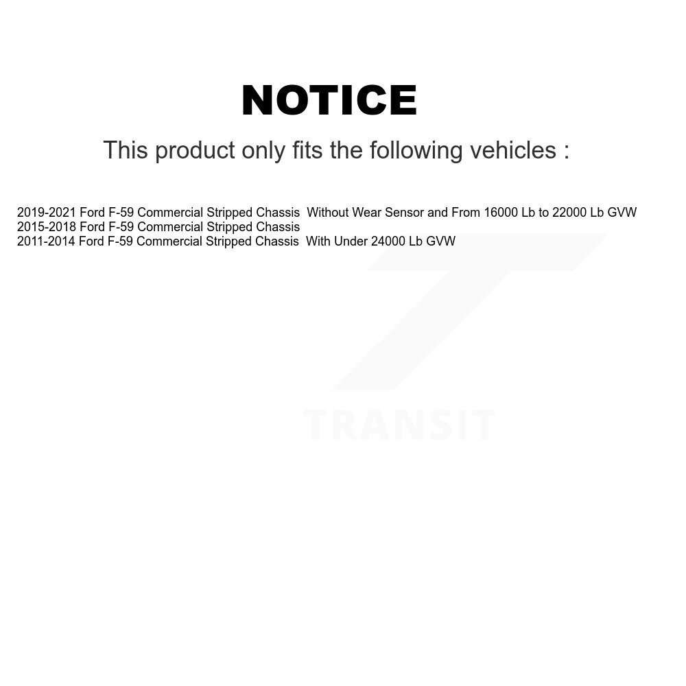 Front Rear Semi-Metallic Disc Brake Pads Kit For Ford F-59 Commercial Stripped Chassis KNF-101652 - Image 2