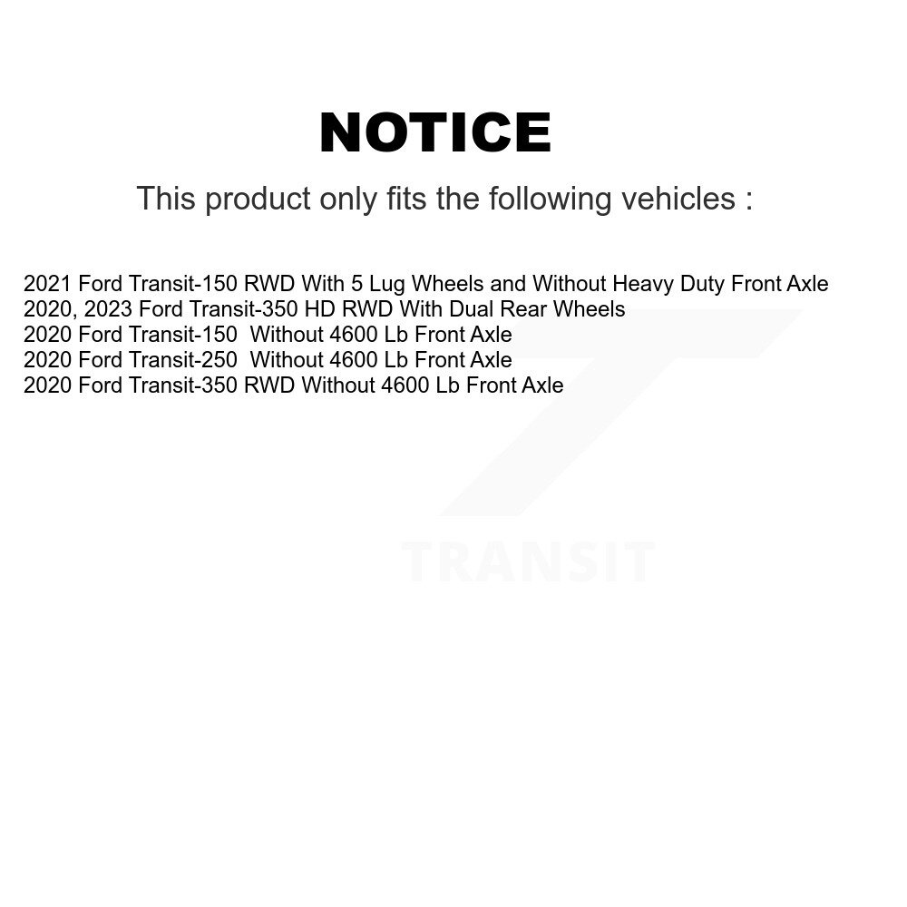 Front Rear Semi-Metallic Disc Brake Pads Kit For Ford Transit-250 Transit-150 Transit-350 KNF-101686 - Image 2