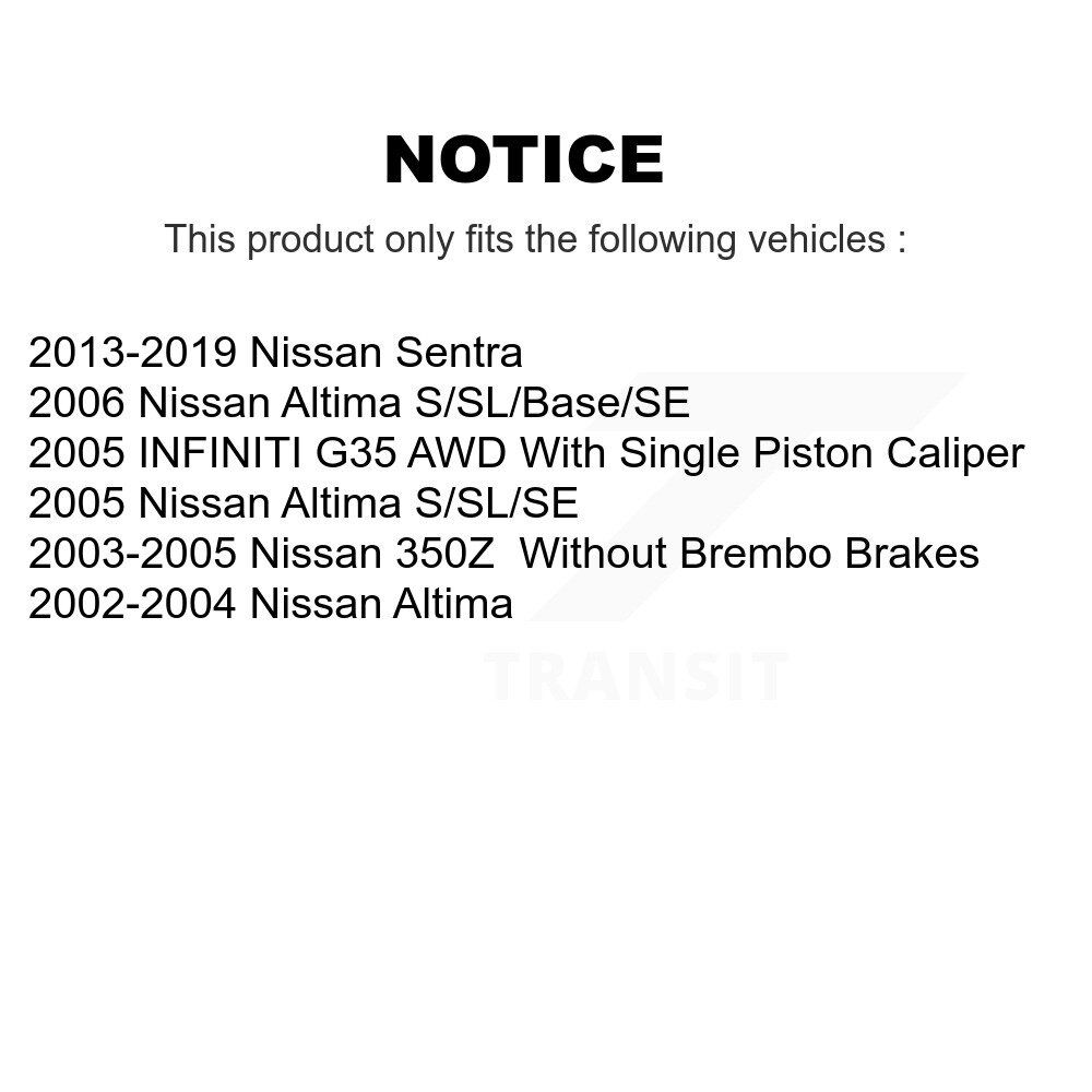 Front Rear Ceramic Disc Brake Pads Kit For 2013-2019 Nissan Sentra KNF-101732 - Image 2