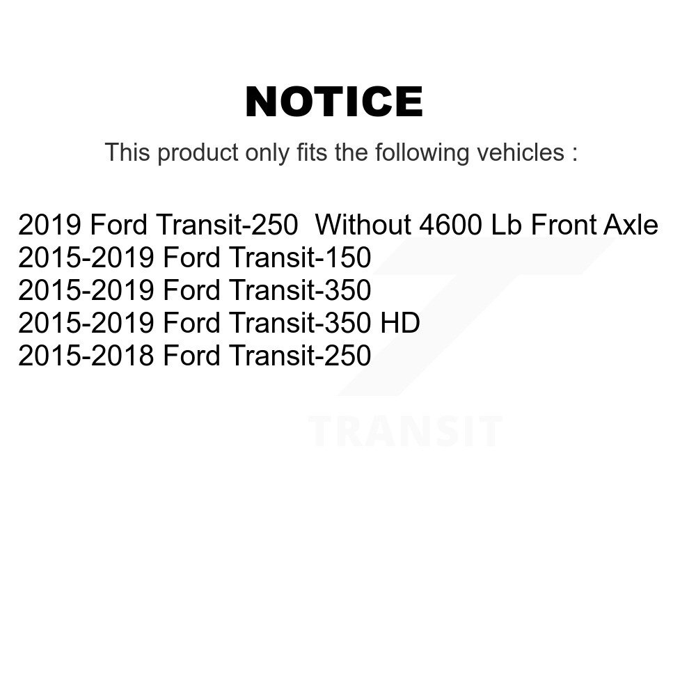Front Rear Semi-Metallic Disc Brake Pads Kit For Ford Transit-250 Transit-150 Transit-350 KNF-101871 - Image 2