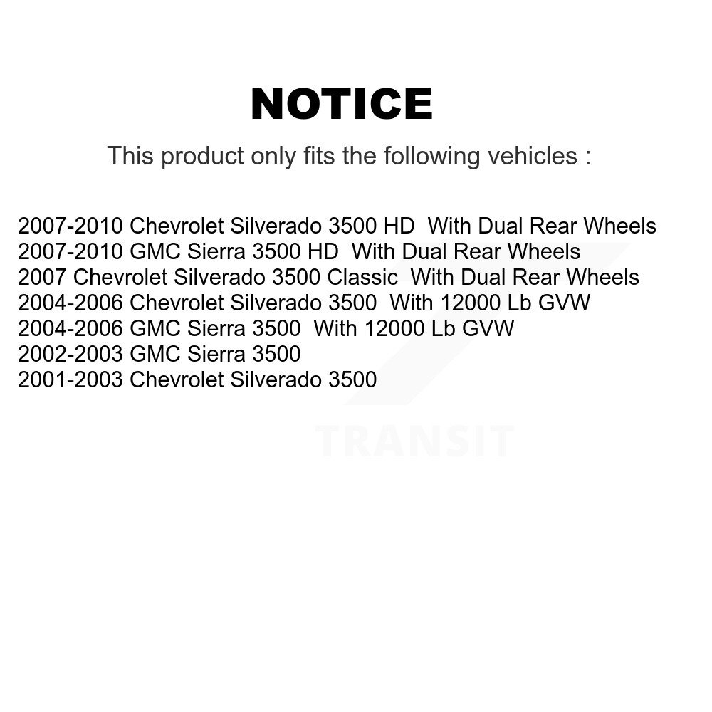 Front Rear Ceramic Disc Brake Pads Kit For Chevrolet GMC Silverado 3500 Sierra HD Classic KNF-101894 - Image 2
