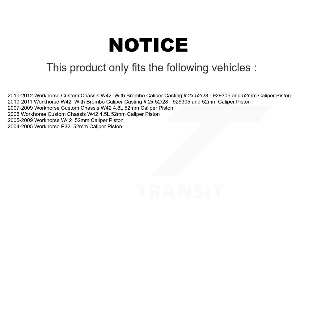 Front Rear Semi-Metallic Disc Brake Pads Kit For Workhorse Custom Chassis W42 P32 KNF-101951 - Image 2