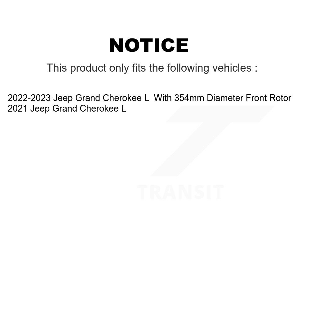 Front Rear Ceramic Disc Brake Pads Kit For 2021-2023 Jeep Grand Cherokee L KNF-101961 - Image 2