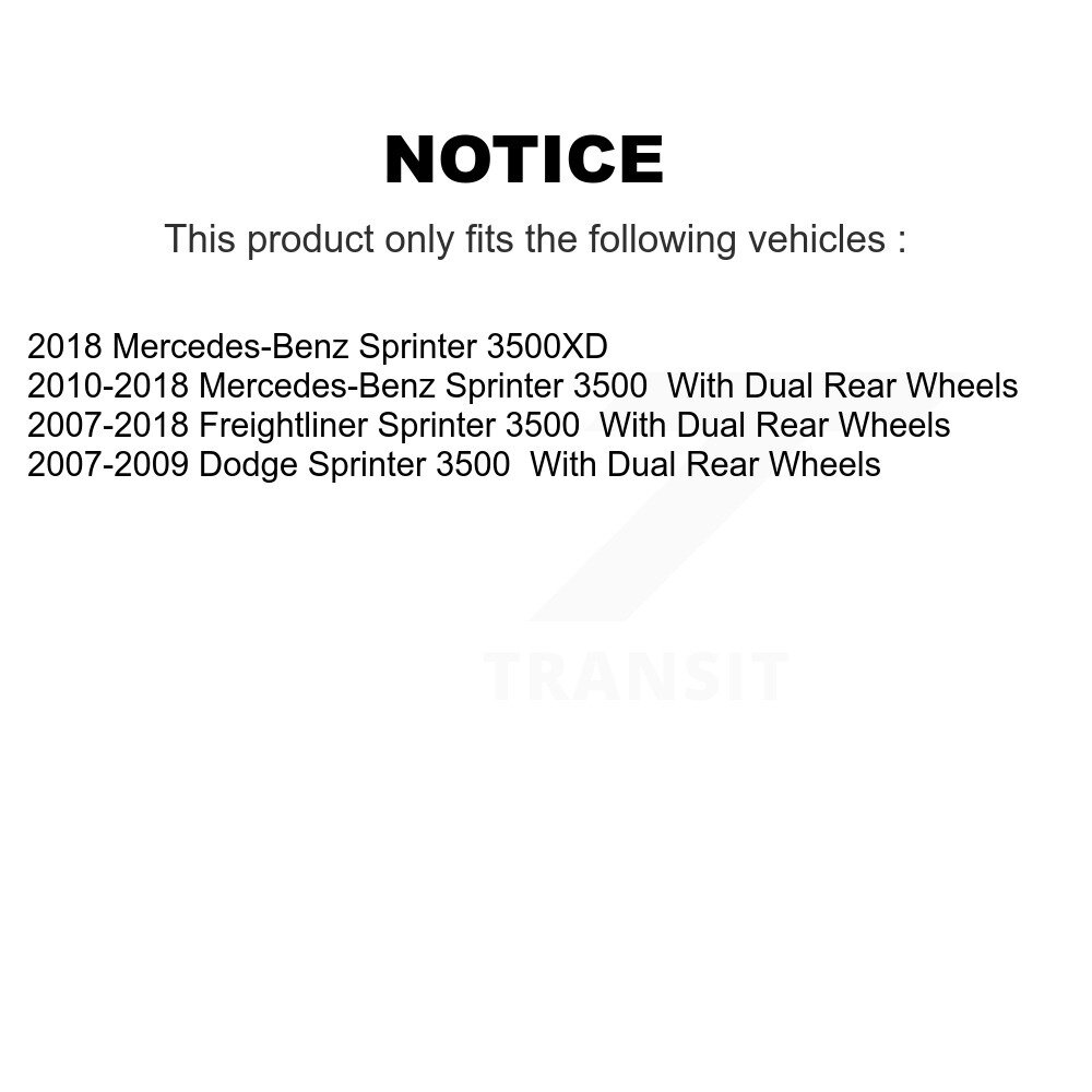 Front Rear Semi-Metallic Disc Brake Pads Kit For Sprinter 3500 Mercedes-Benz Dodge 3500XD KNF-101977 - Image 2