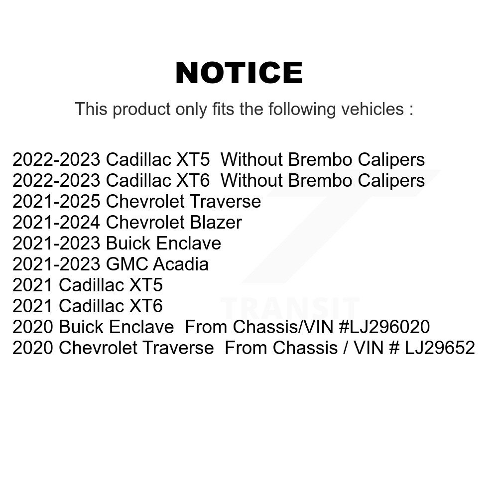 Front Rear Ceramic Disc Brake Pads Kit For Chevrolet Traverse Blazer Cadillac GMC Acadia KNF-101998 - Image 2