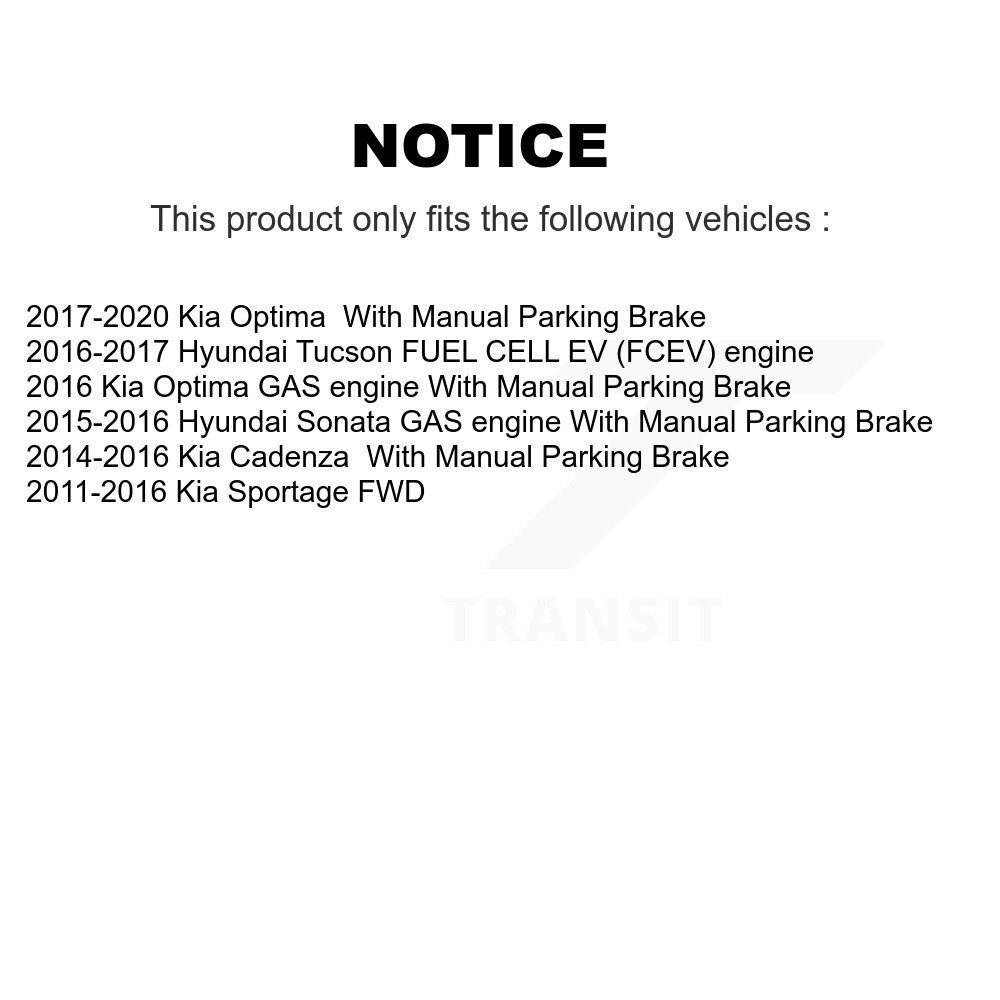 Rear Parking Brake Shoes With Hardware Kit For Hyundai Tucson Kia Sportage Sonata Optima KNH-100010 - Image 2