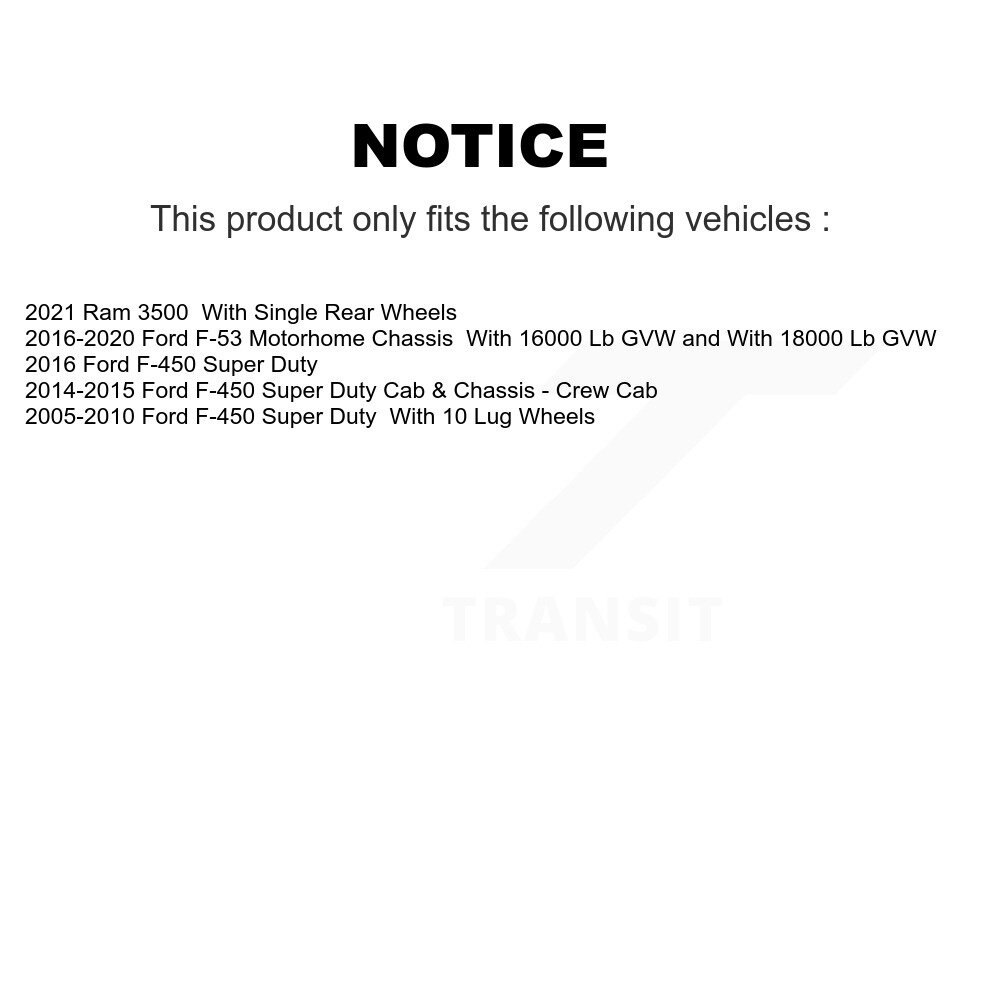 Rear Parking Brake Shoes & Hardware Kit For Ram 3500 Ford F-450 Super Duty F-53 Motorhome KNH-100096 - Image 2