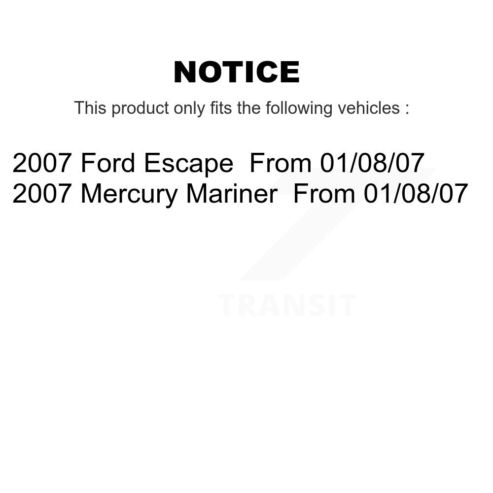 Rear Drum Brake Shoe With Hardware Kit For 2007 Ford Escape Mercury Mariner From 01/08/07 KNH-100133 - Image 2