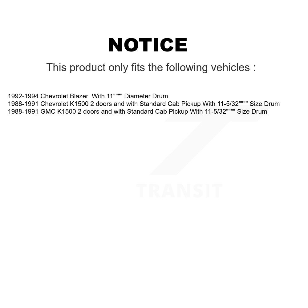 Rear Drum Brake Shoes With Hardware Kit For K1500 Chevrolet GMC Blazer KNH-100146 - Image 2