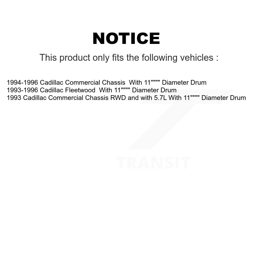 Rear Drum Brake Shoes With Hardware Kit For Cadillac Fleetwood Commercial Chassis KNH-100163 - Image 2