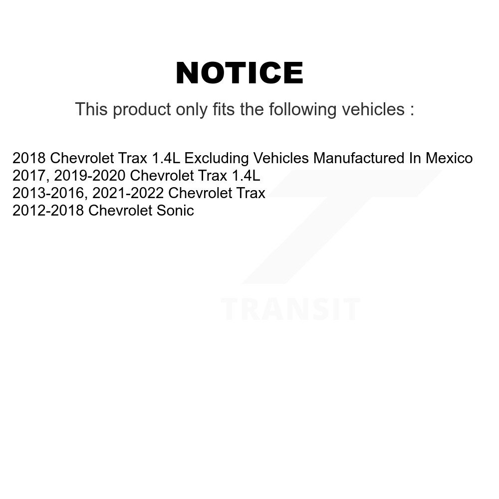Rear Drum Brake Shoes With Hardware Kit For Chevrolet Trax Sonic KNH-100170 - Image 2