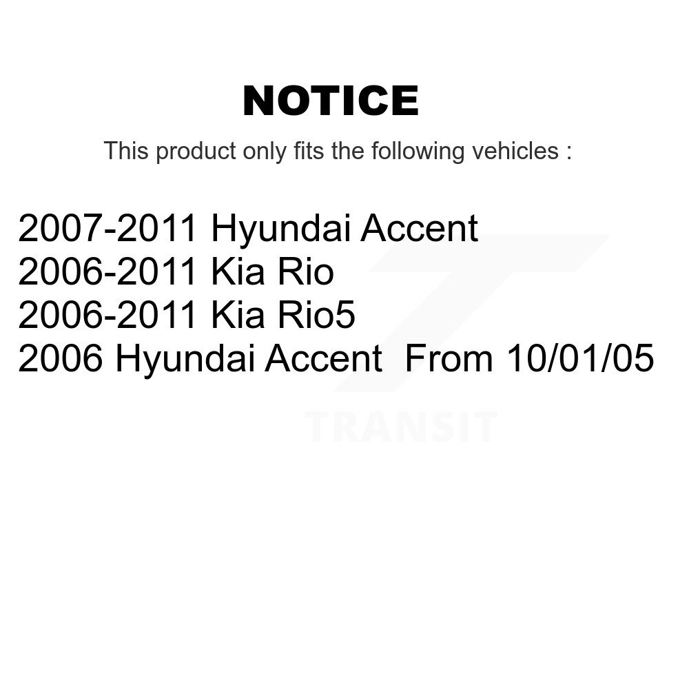Rear Drum Brake Shoes With Hardware Kit For Hyundai Accent Kia Rio Rio5 KNH-100172 - Image 2
