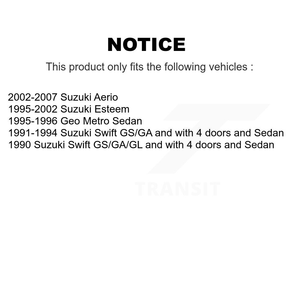 Rear Drum Brake Shoes With Hardware Kit For Suzuki Aerio Esteem Geo Metro Swift KNH-100180 - Image 2