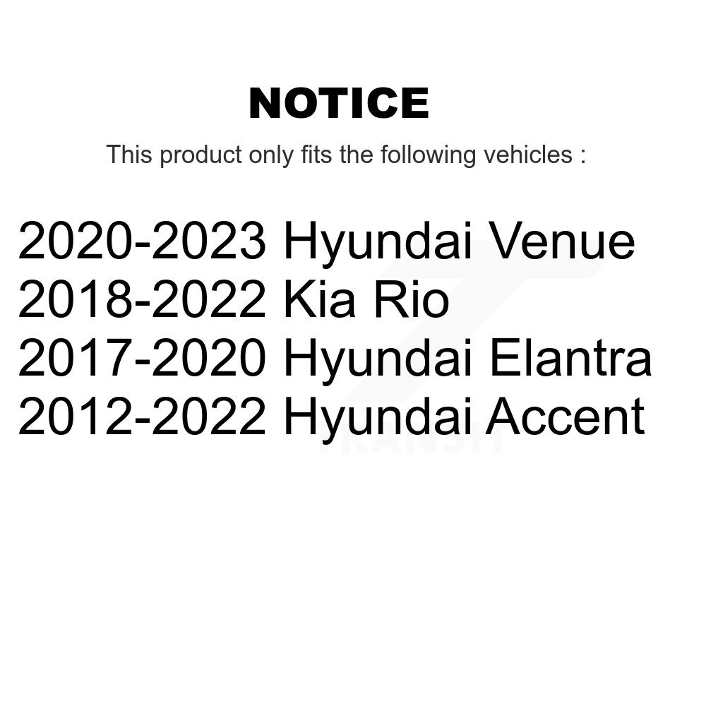 Rear Drum Brake Shoes With Hardware Kit For Hyundai Elantra Accent Venue Kia Rio KNH-100193 - Image 2