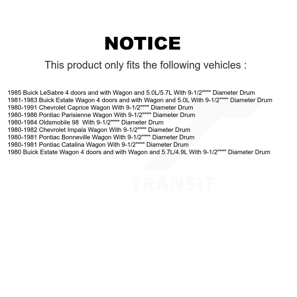 Rear Drum Brake Shoes Hardware Kit For Chevrolet Caprice Pontiac Parisienne Oldsmobile 98 KNH-100198 - Image 2