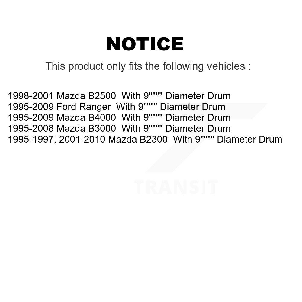 Rear Drum Brake Shoes With Hardware Kit For Ford Ranger Mazda B4000 B3000 B2300 B2500 KNH-100204 - Image 2
