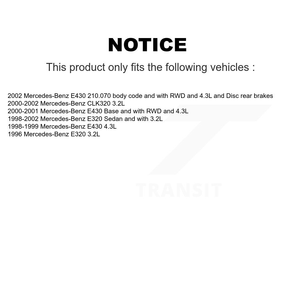 Front Rear Ceramic Disc Brake Pads And Wear Sensor Kit For Mercedes-Benz E320 CLK320 E430 KNW-100002 - Image 2
