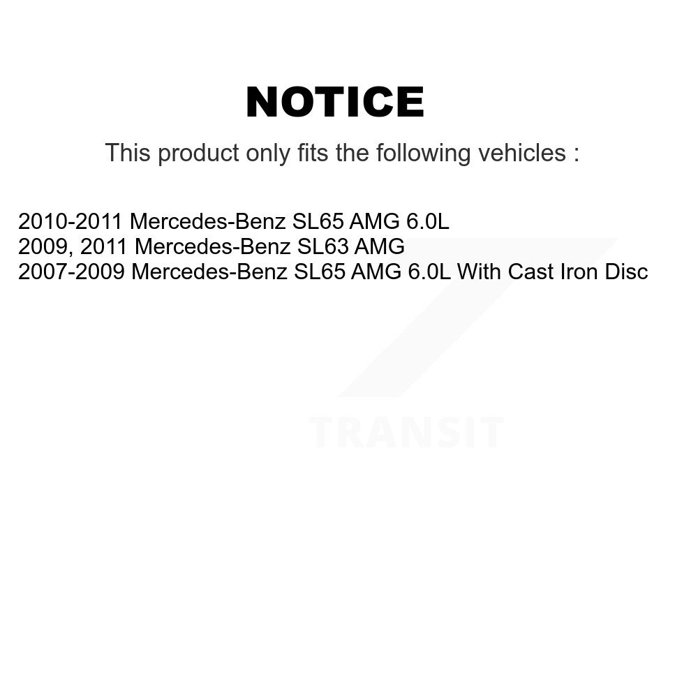 Front Rear Ceramic Brake Pads & Wear Sensor Kit For 2010-2011 Mercedes-Benz SL65 AMG 6.0L KNW-100060 - Image 2
