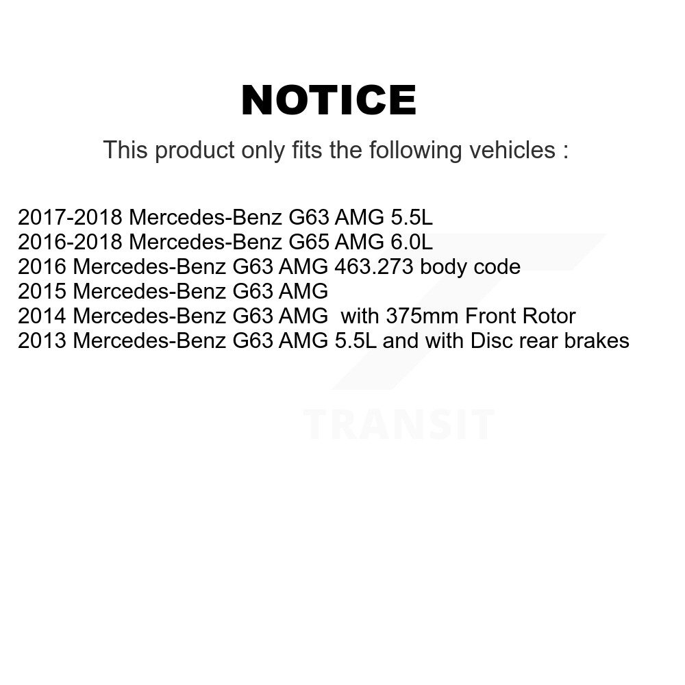 Front Rear Ceramic Disc Brake Pads And Wear Sensors Kit For Mercedes-Benz G63 AMG G65 KNW-100065 - Image 2