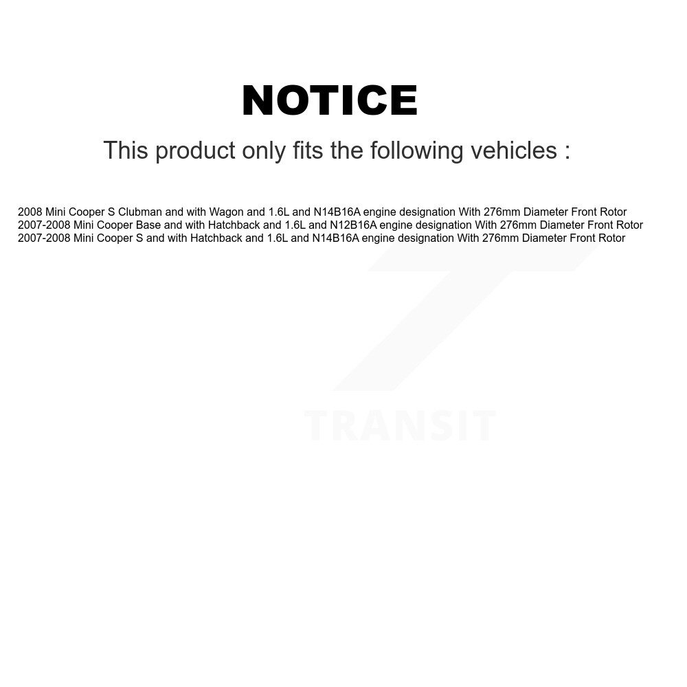 Front Rear Ceramic Disc Brake Pads And Wear Sensors Kit For Mini Cooper KNW-100205 - Image 2