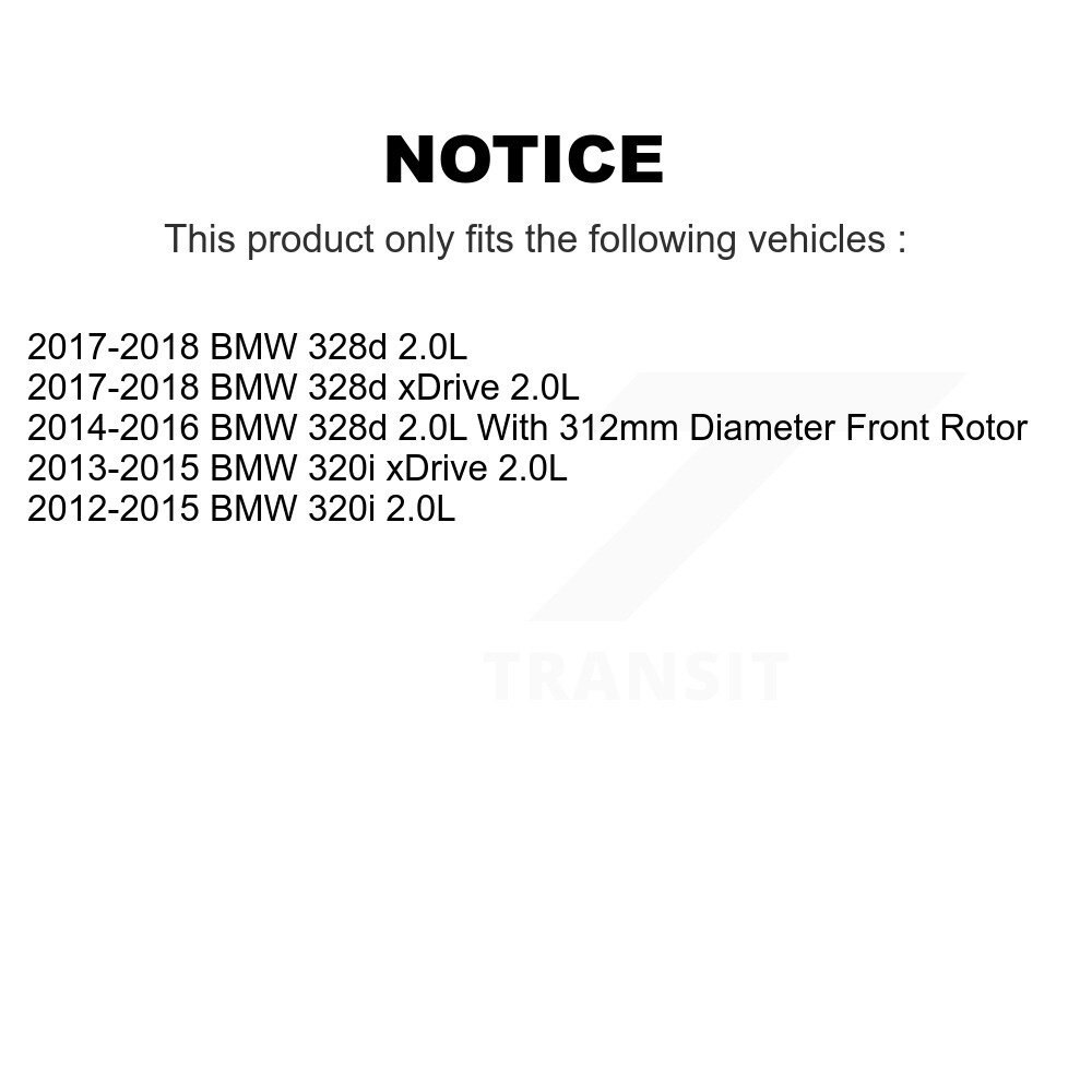 Front Rear Ceramic Disc Brake Pads And Wear Sensors Kit For BMW 320i xDrive 328d 2.0L KNW-100261 - Image 2