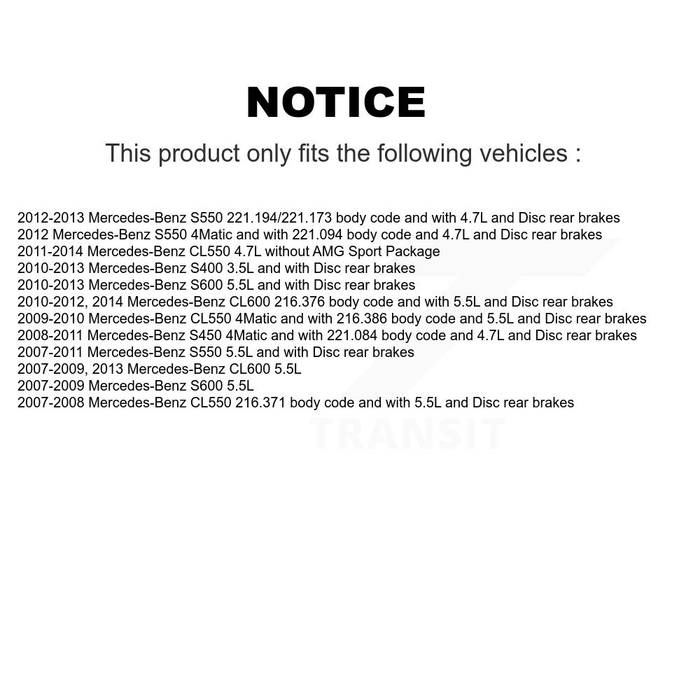 Front Rear Ceramic Brake Pads Wear Sensor Kit For Mercedes-Benz S550 S450 CL550 S400 S600 KNW-100323 - Image 2