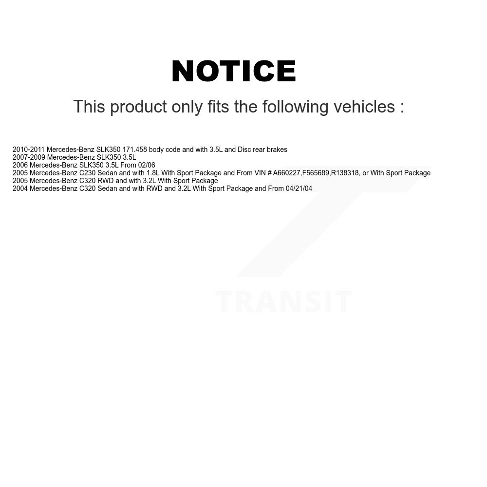 Front Rear Ceramic Disc Brake Pads And Wear Sensor Kit For Mercedes-Benz SLK350 C230 C320 KNW-100333 - Image 2