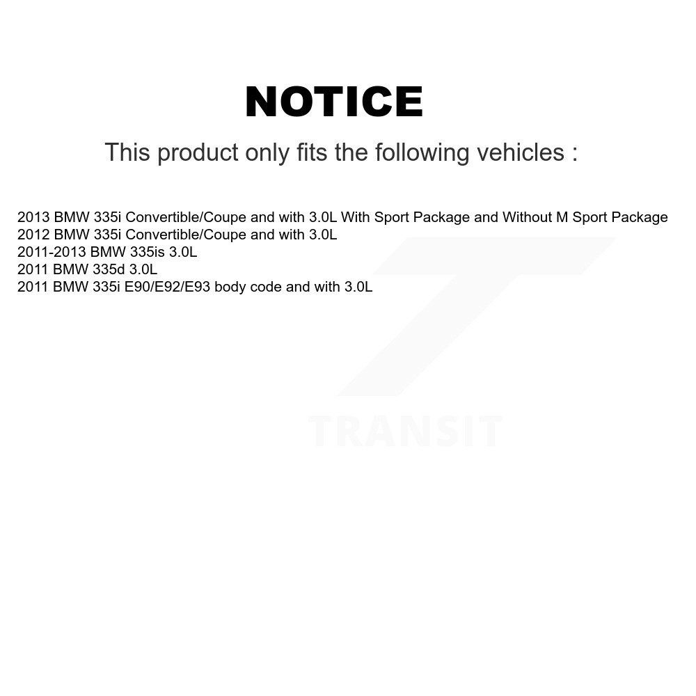 Front Rear Ceramic Disc Brake Pads And Wear Sensors Kit (5Pc) For BMW 335i 335is 335d KNW-100395 - Image 2