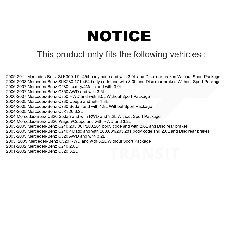 Front Ceramic Brake Pad Wear Sensor Kit For Mercedes-Benz C240 C230 C280 C320 SLK280 C350 KNW-100534 - Image 2