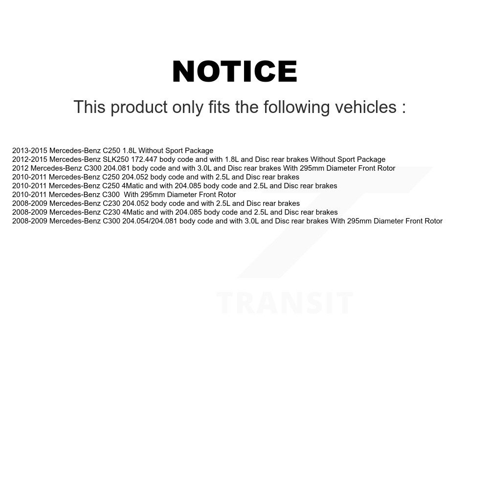 Front Ceramic Disc Brake Pads And Wear Sensor Kit For Mercedes-Benz C300 C250 C230 SLK250 KNW-100578 - Image 2